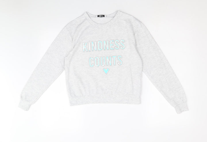 New Look Womens Grey Polyester Pullover Sweatshirt Size S Pullover - Kindess Counts