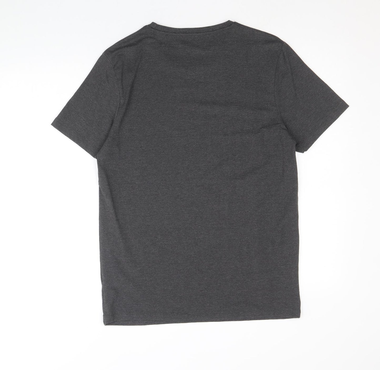 Primark Mens Grey Cotton T-Shirt Size L Round Neck