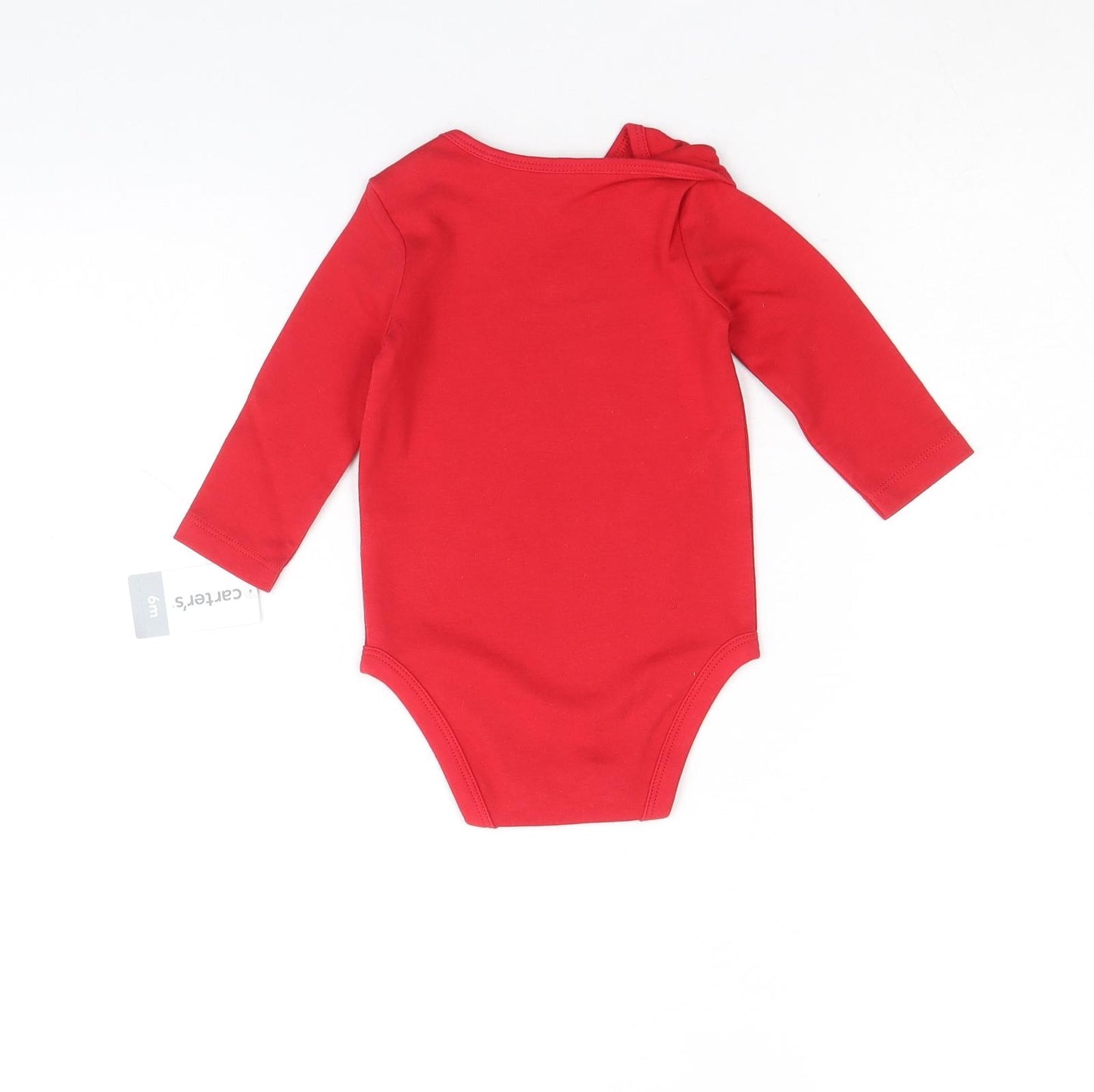 Carter's Boys Red 100% Cotton Babygrow One-Piece Size 6-9 Months Snap - Whatever Santa doesn't bring grandma will