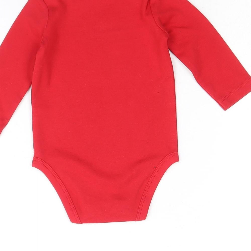 Carter's Boys Red 100% Cotton Babygrow One-Piece Size 6-9 Months Snap - Whatever Santa doesn't bring grandma will