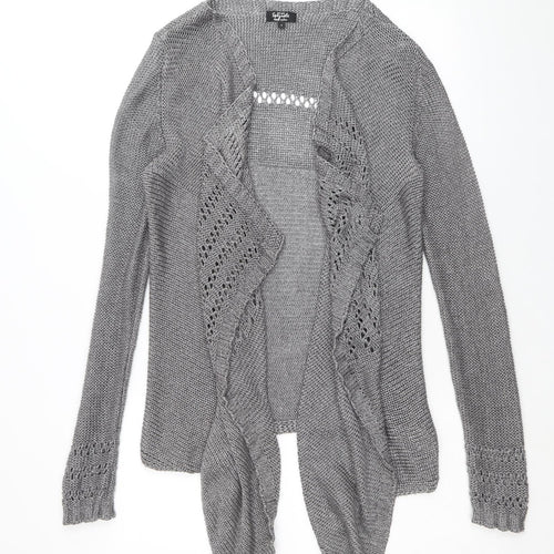 Per Una Womens Silver V-Neck Acrylic Cardigan Jumper Size S