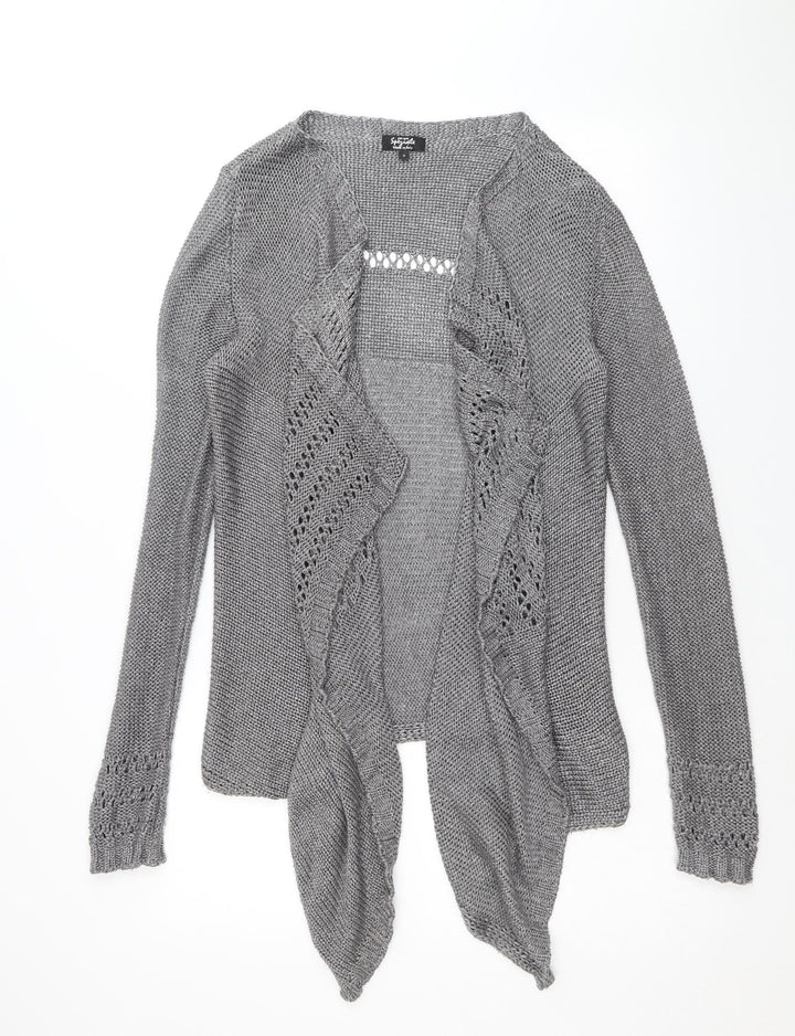 Per Una Womens Silver V-Neck Acrylic Cardigan Jumper Size S