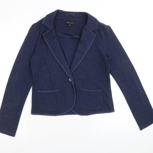 New Look Womens Blue Jacket Blazer Size 10 Buckle