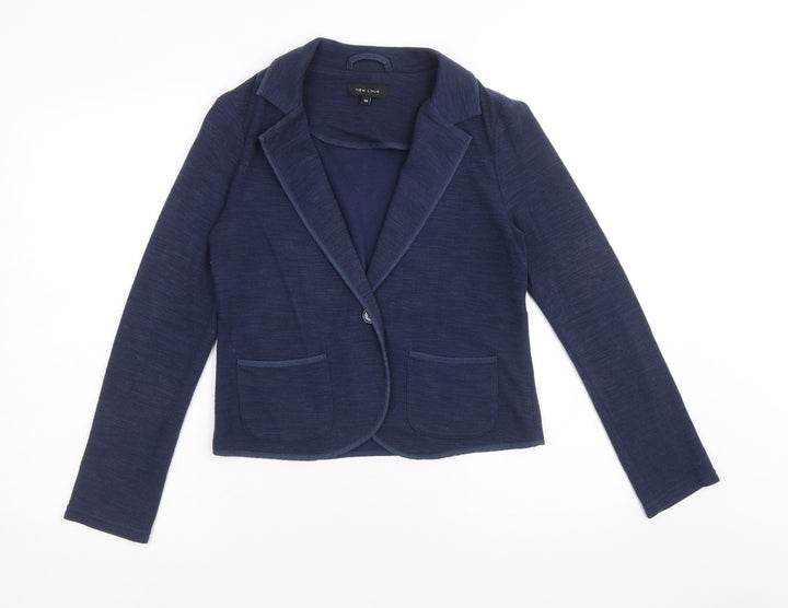 New Look Womens Blue Jacket Blazer Size 10 Buckle