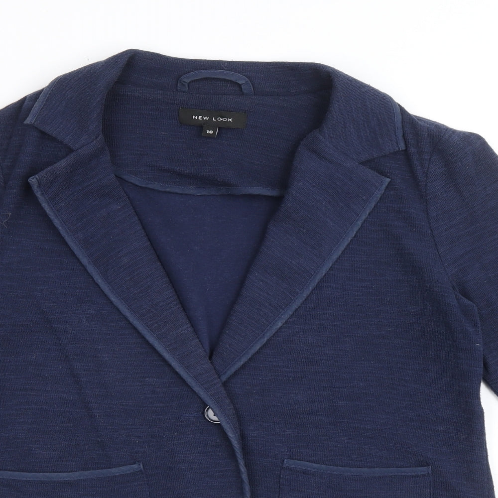 New Look Womens Blue Jacket Blazer Size 10 Buckle