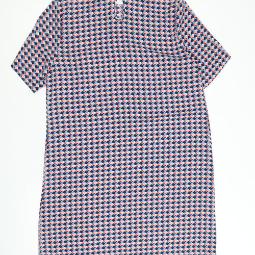 Papaya Womens Multicoloured Geometric Polyester Shift Size 14 Collared Button