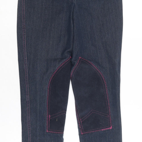 Preworn Womens Blue Cotton Straight Jeans Size 26 in Regular Zip