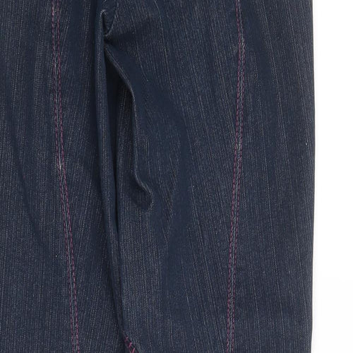 Preworn Womens Blue Cotton Straight Jeans Size 26 in Regular Zip