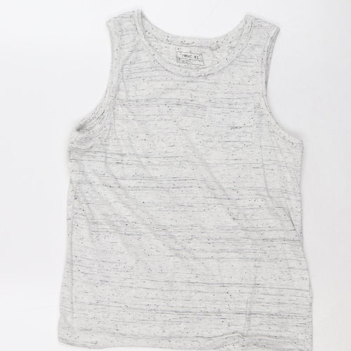 NEXT Boys Grey Cotton Basic Tank Size 8 Years Round Neck Pullover