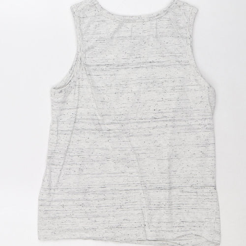 NEXT Boys Grey Cotton Basic Tank Size 8 Years Round Neck Pullover