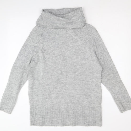 New Look Womens Grey Roll Neck Acrylic Pullover Jumper Size S