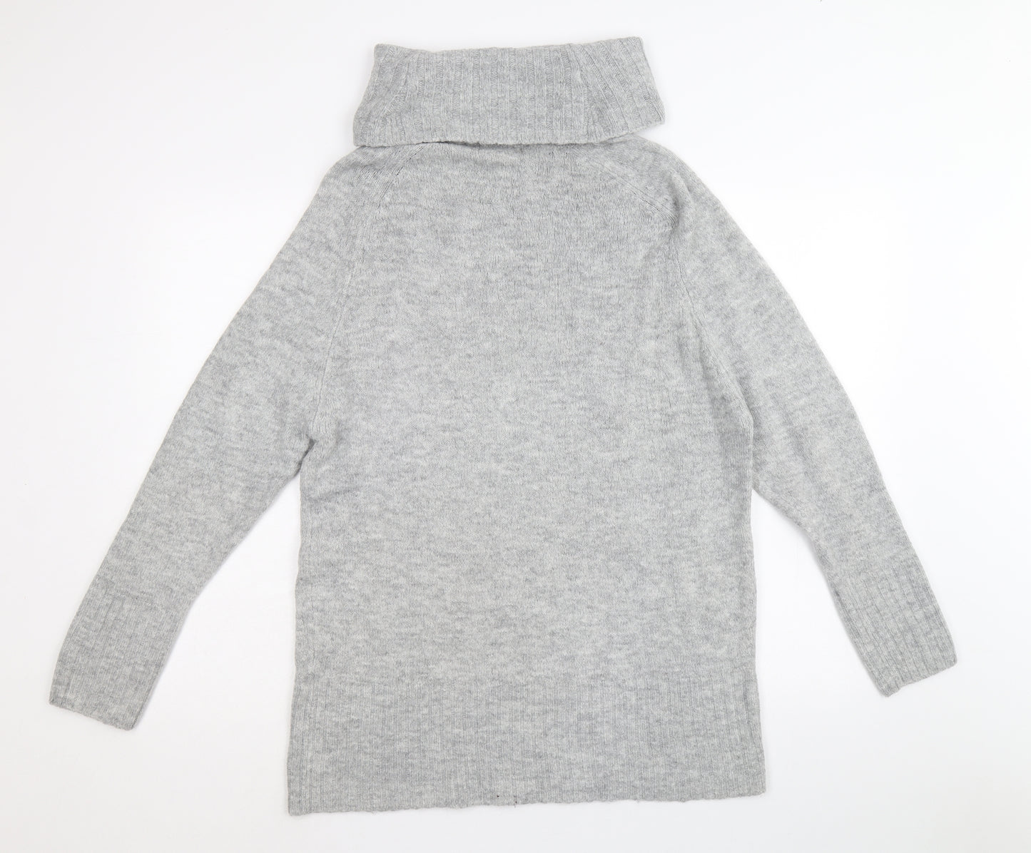 New Look Womens Grey Roll Neck Acrylic Pullover Jumper Size S