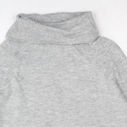 New Look Womens Grey Roll Neck Acrylic Pullover Jumper Size S