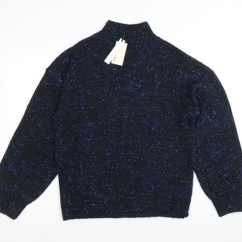 Capsule Womens Blue Mock Neck Acrylic Pullover Jumper Size 8 - Size 8-10