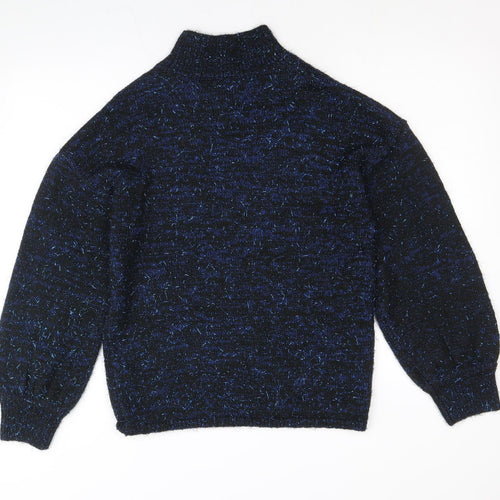 Capsule Womens Blue Mock Neck Acrylic Pullover Jumper Size 8 - Size 8-10