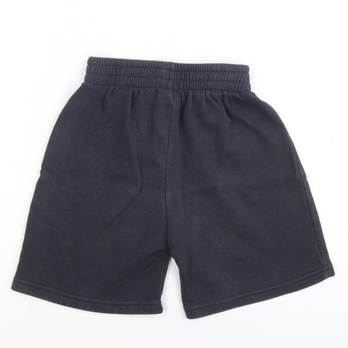 TU Boys Blue Cotton Sweat Shorts Size 7 Years Regular Drawstring