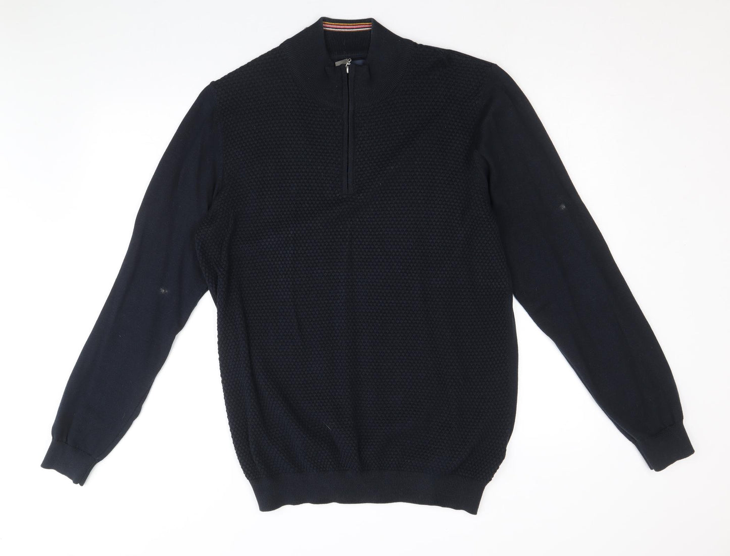 Guide London Mens Blue Round Neck Cotton Pullover Jumper Size XL Long Sleeve