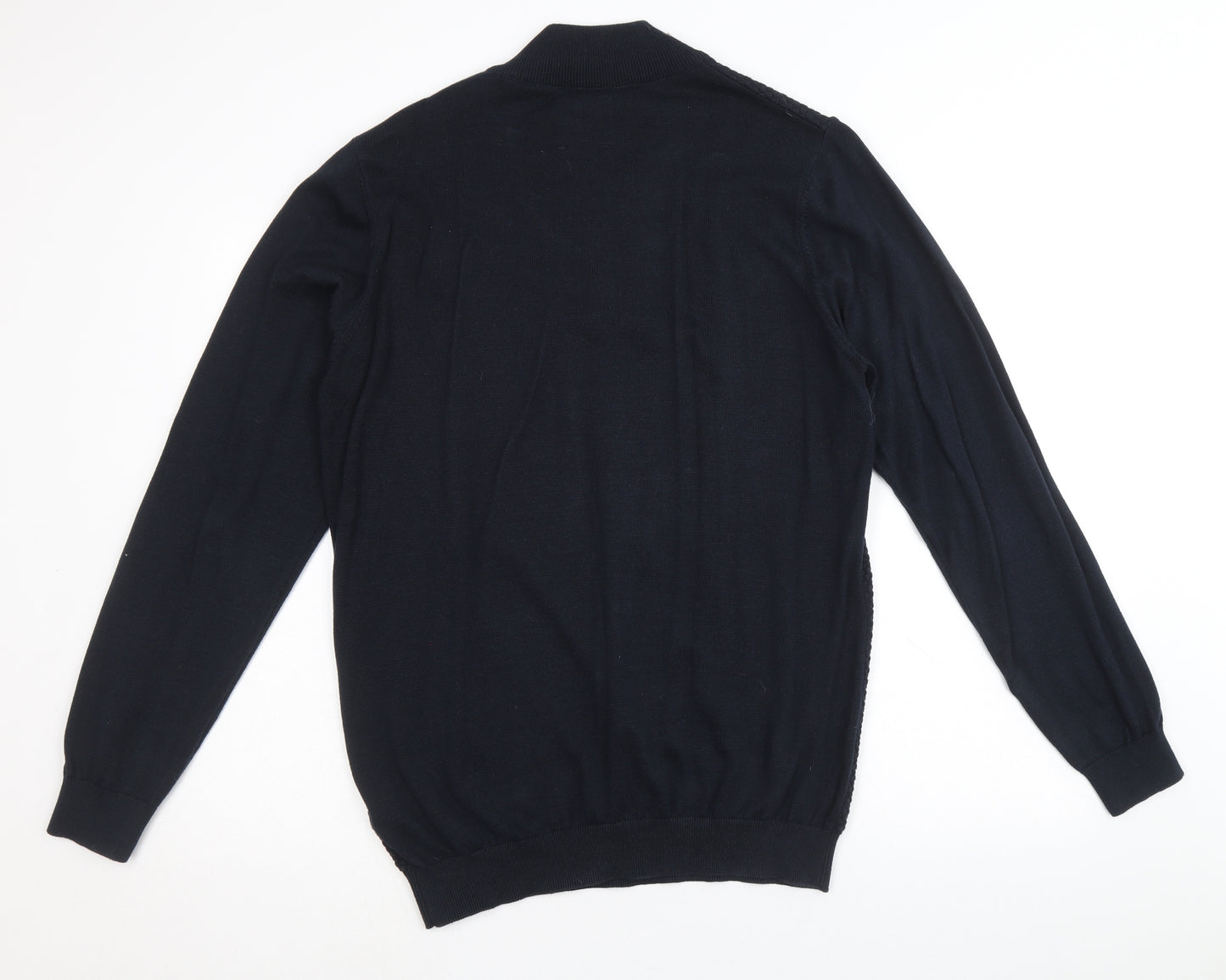 Guide London Mens Blue Round Neck Cotton Pullover Jumper Size XL Long Sleeve