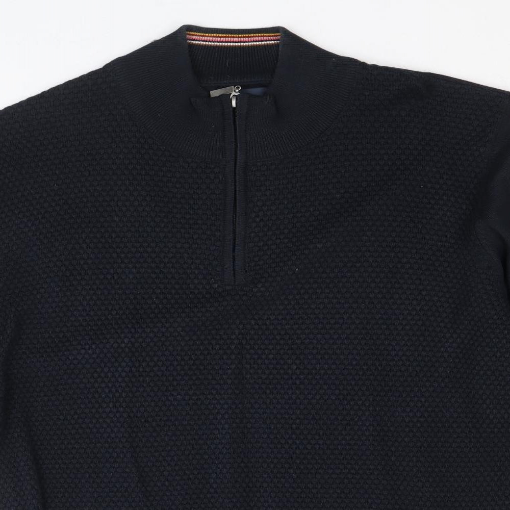 Guide London Mens Blue Round Neck Cotton Pullover Jumper Size XL Long Sleeve