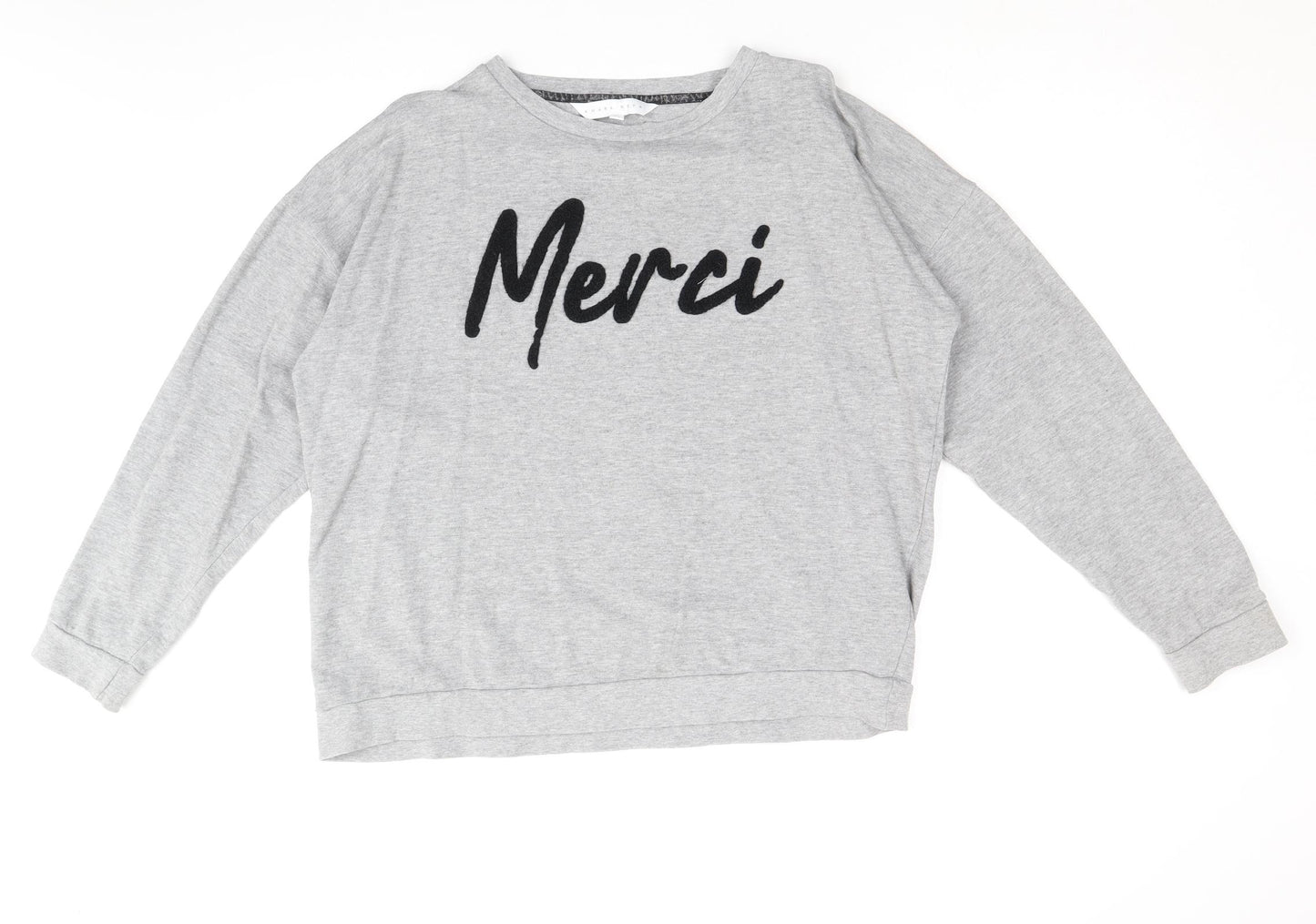 Amara Reya Womens Grey Cotton Pullover Sweatshirt Size 14 Pullover - Merci