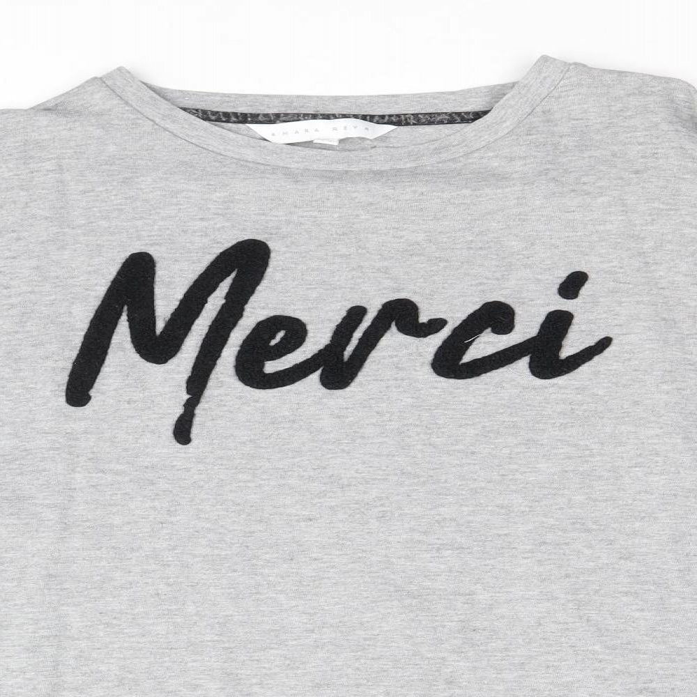 Amara Reya Womens Grey Cotton Pullover Sweatshirt Size 14 Pullover - Merci