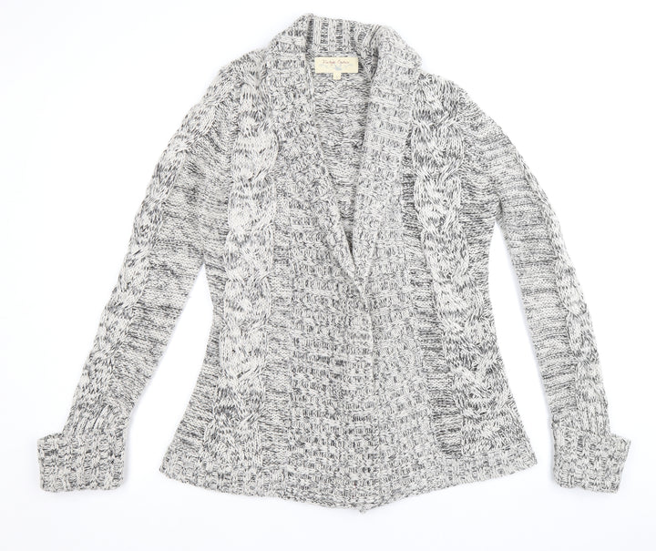 Vintage Couture Womens Beige V-Neck Acrylic Cardigan Jumper Size L