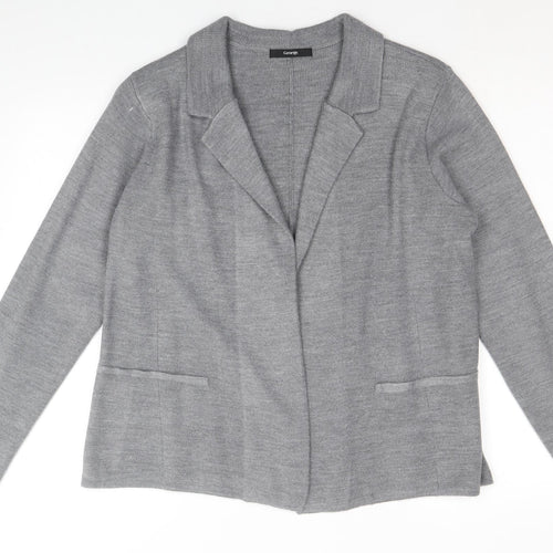 George Womens Grey V-Neck Acrylic Cardigan Jumper Size 12
