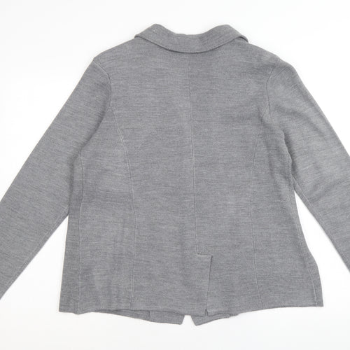 George Womens Grey V-Neck Acrylic Cardigan Jumper Size 12