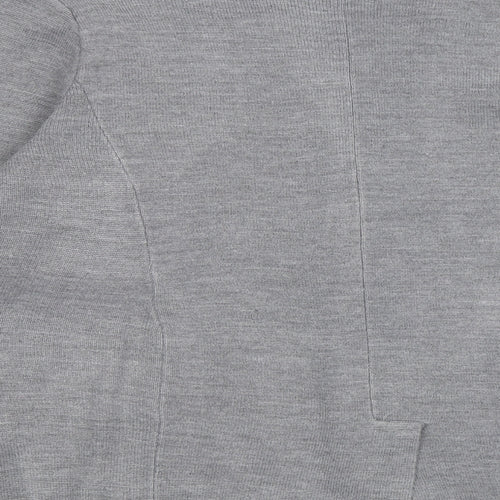 George Womens Grey V-Neck Acrylic Cardigan Jumper Size 12