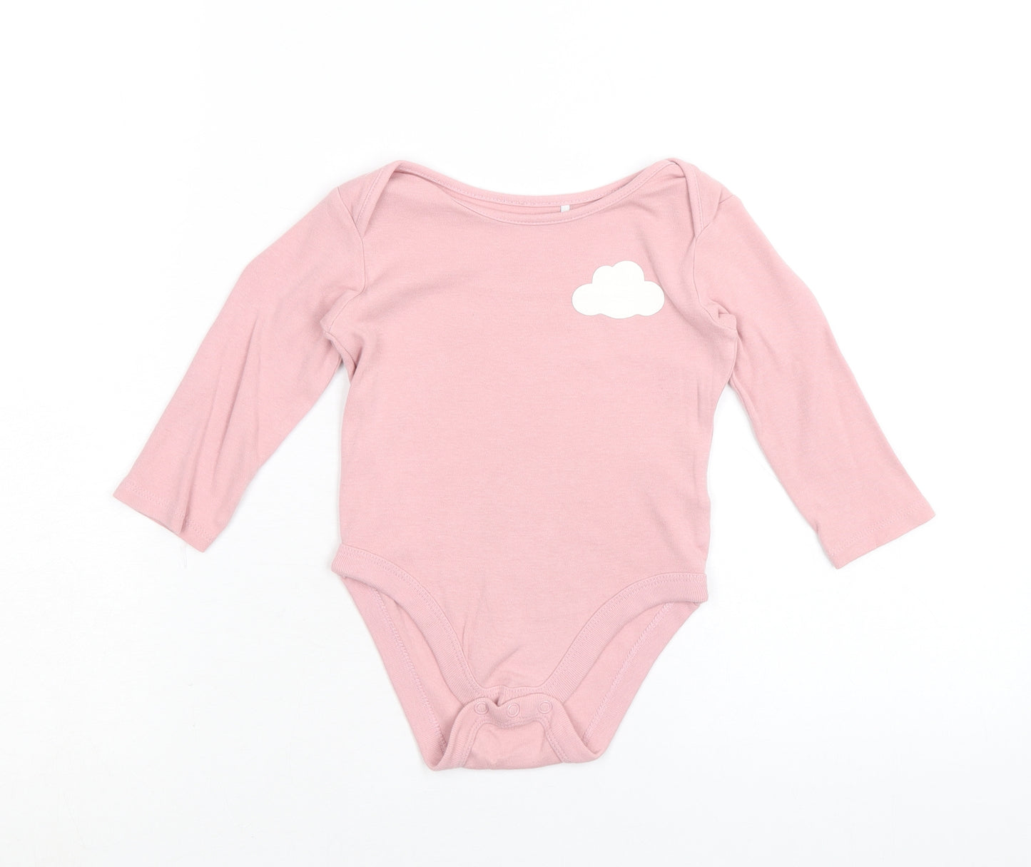 Lily & Dan Girls Pink 100% Cotton Babygrow One-Piece Size 6-9 Months Snap - Clouds Print