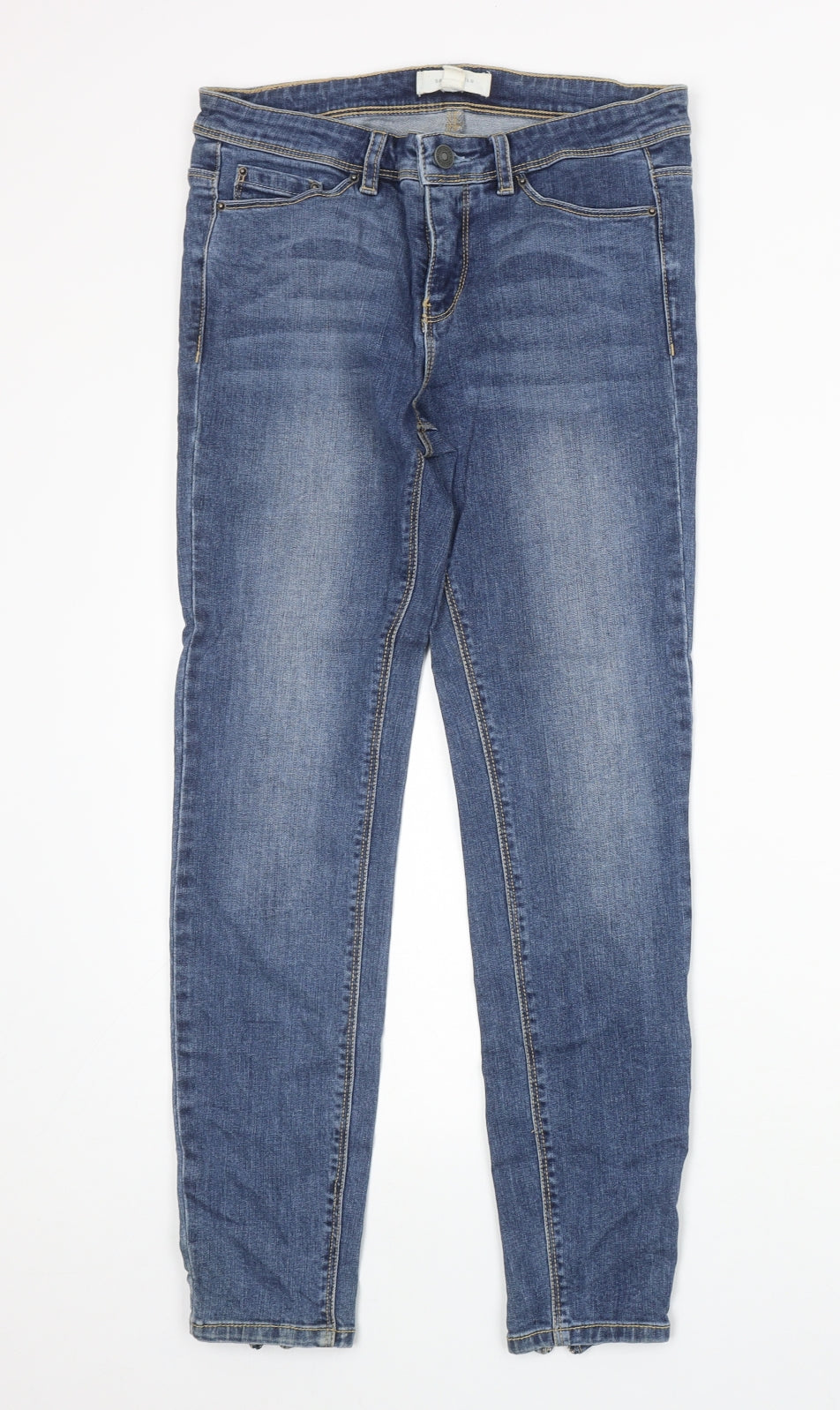 Springfield Womens Blue Cotton Skinny Jeans Size 28 in Regular Zip