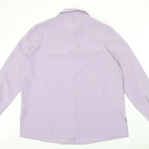 Kaleidoscope Womens Purple Polyester Basic Button-Up Size 18 Collared - Crochet Detail