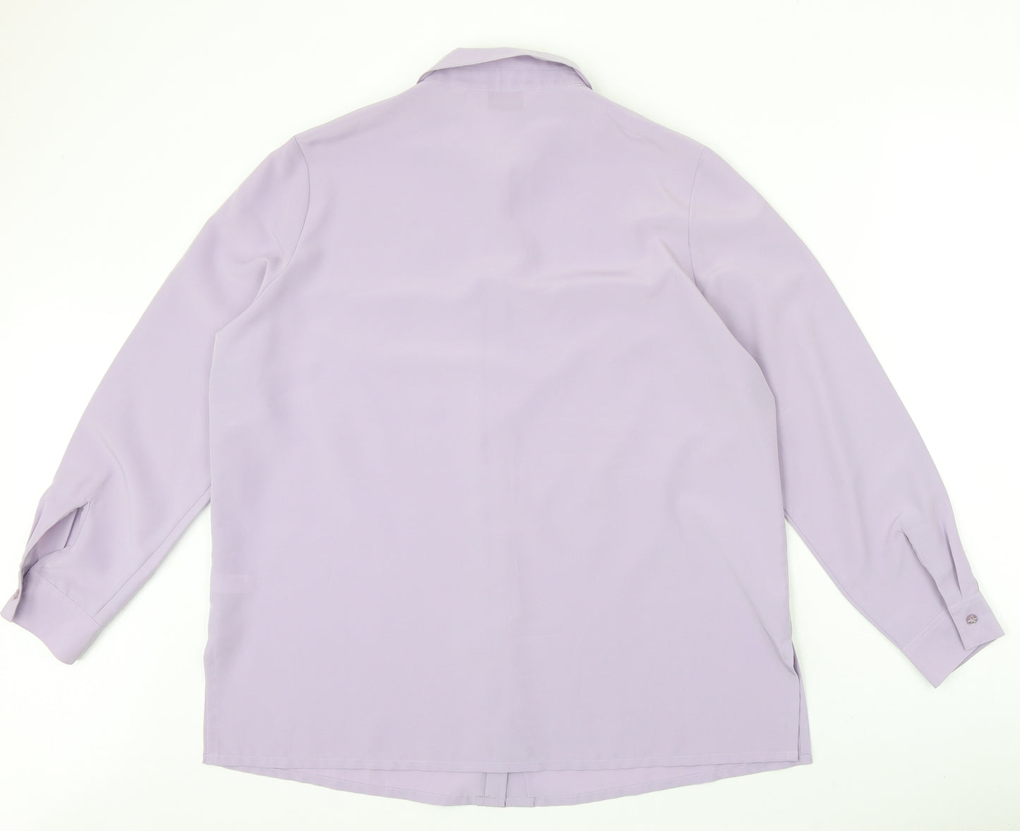 Kaleidoscope Womens Purple Polyester Basic Button-Up Size 18 Collared - Crochet Detail