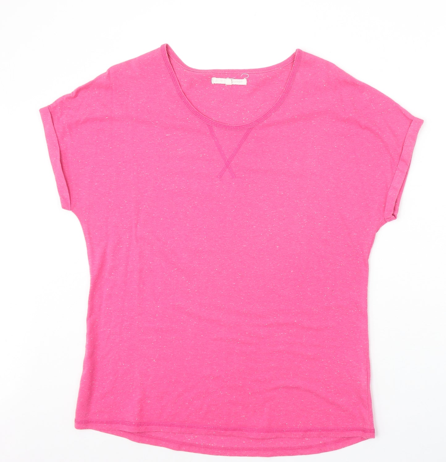 NEXT Womens Pink Cotton Basic T-Shirt Size M Scoop Neck