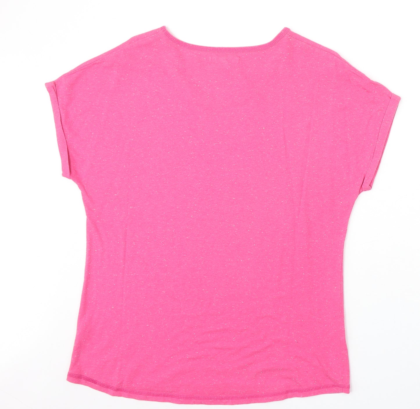 NEXT Womens Pink Cotton Basic T-Shirt Size M Scoop Neck