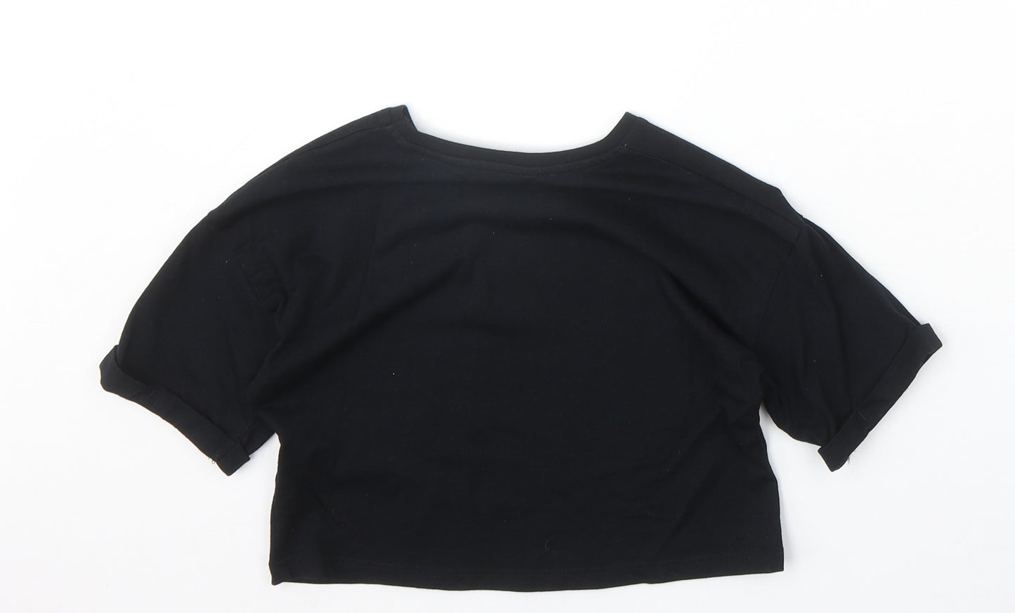 George Girls Black Cotton Basic T-Shirt Size 6-7 Years Round Neck Pullover - Malibu Beach Endless Vibes