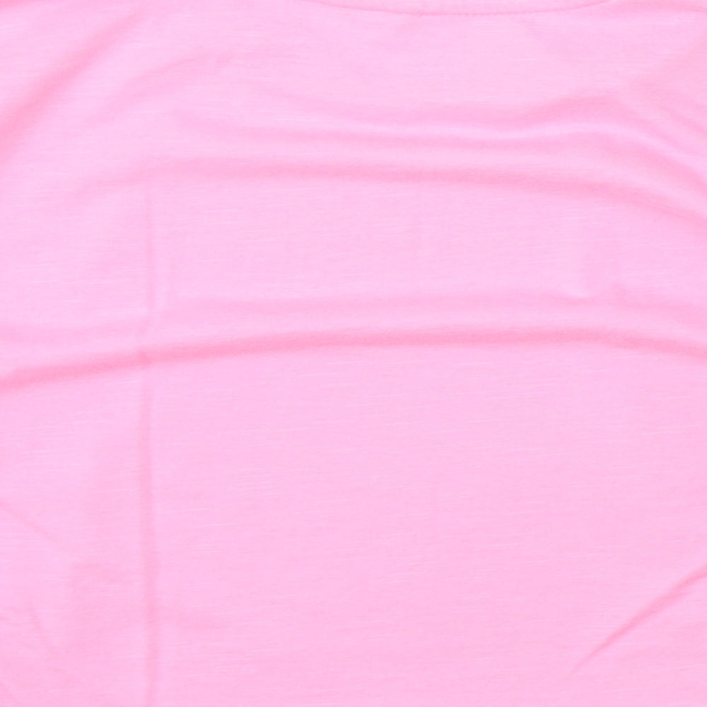 George Girls Pink Cotton Basic T-Shirt Size 6-7 Years Round Neck Pullover - Today Will Be Golden