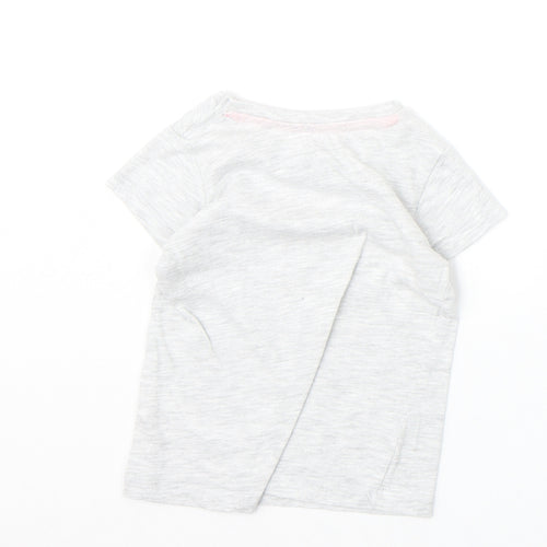 Pep&Co Girls Grey Cotton Pullover T-Shirt Size 9-12 Months Boat Neck Pullover - Little Princess