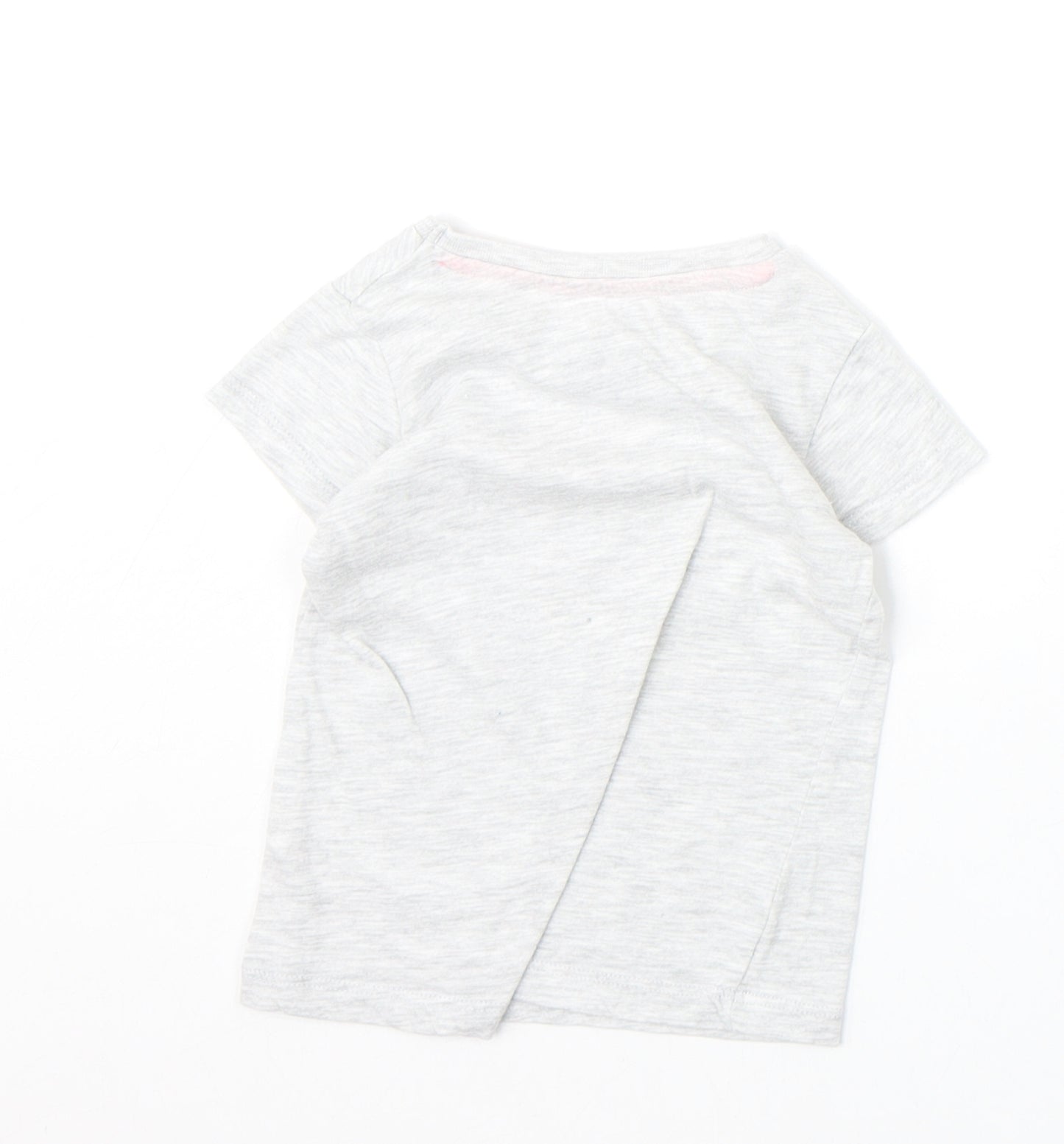 Pep&Co Girls Grey Cotton Pullover T-Shirt Size 9-12 Months Boat Neck Pullover - Little Princess