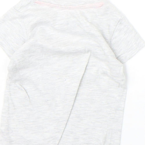 Pep&Co Girls Grey Cotton Pullover T-Shirt Size 9-12 Months Boat Neck Pullover - Little Princess