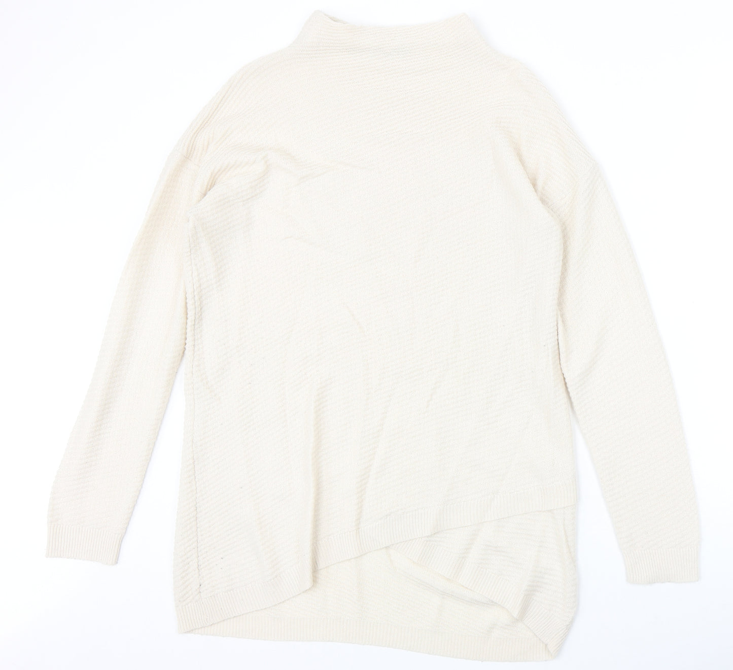 TU Womens Beige High Neck Acrylic Pullover Jumper Size 12
