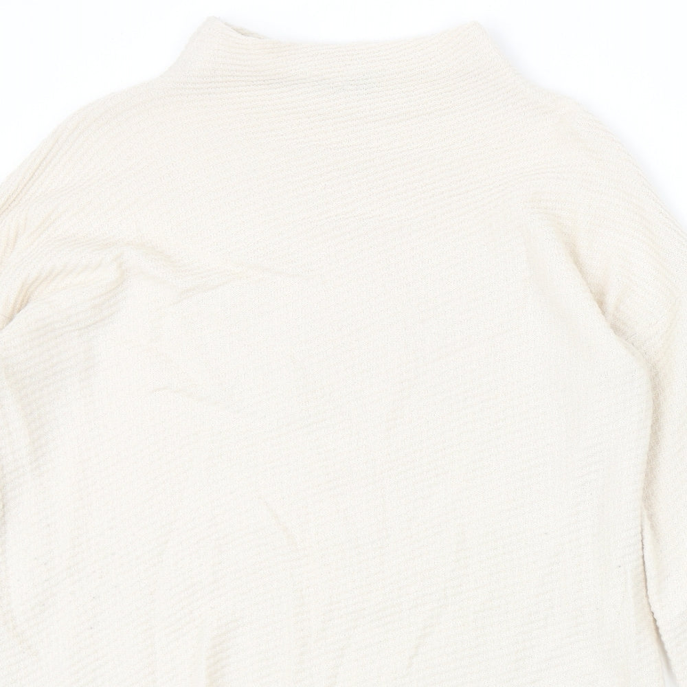 TU Womens Beige High Neck Acrylic Pullover Jumper Size 12