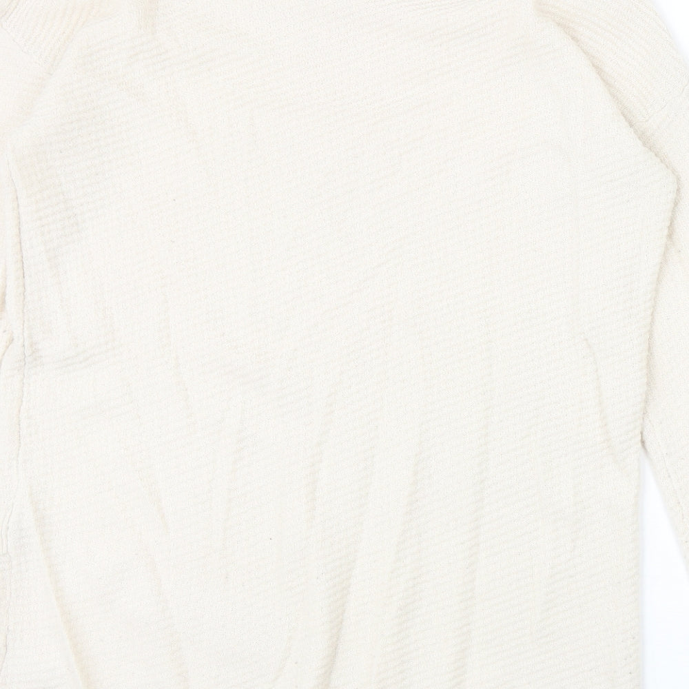 TU Womens Beige High Neck Acrylic Pullover Jumper Size 12