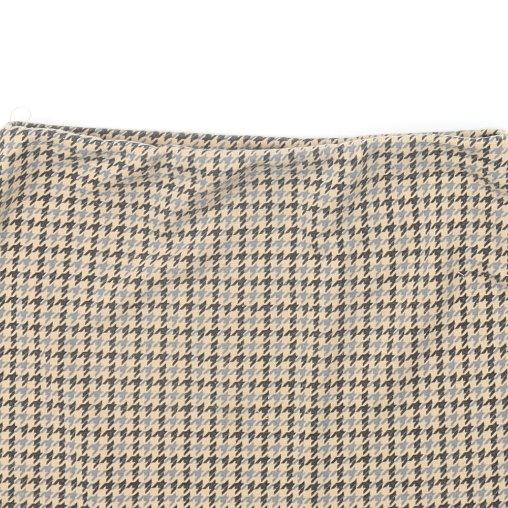 New Look Womens Beige Geometric Polyester Mini Skirt Size 10