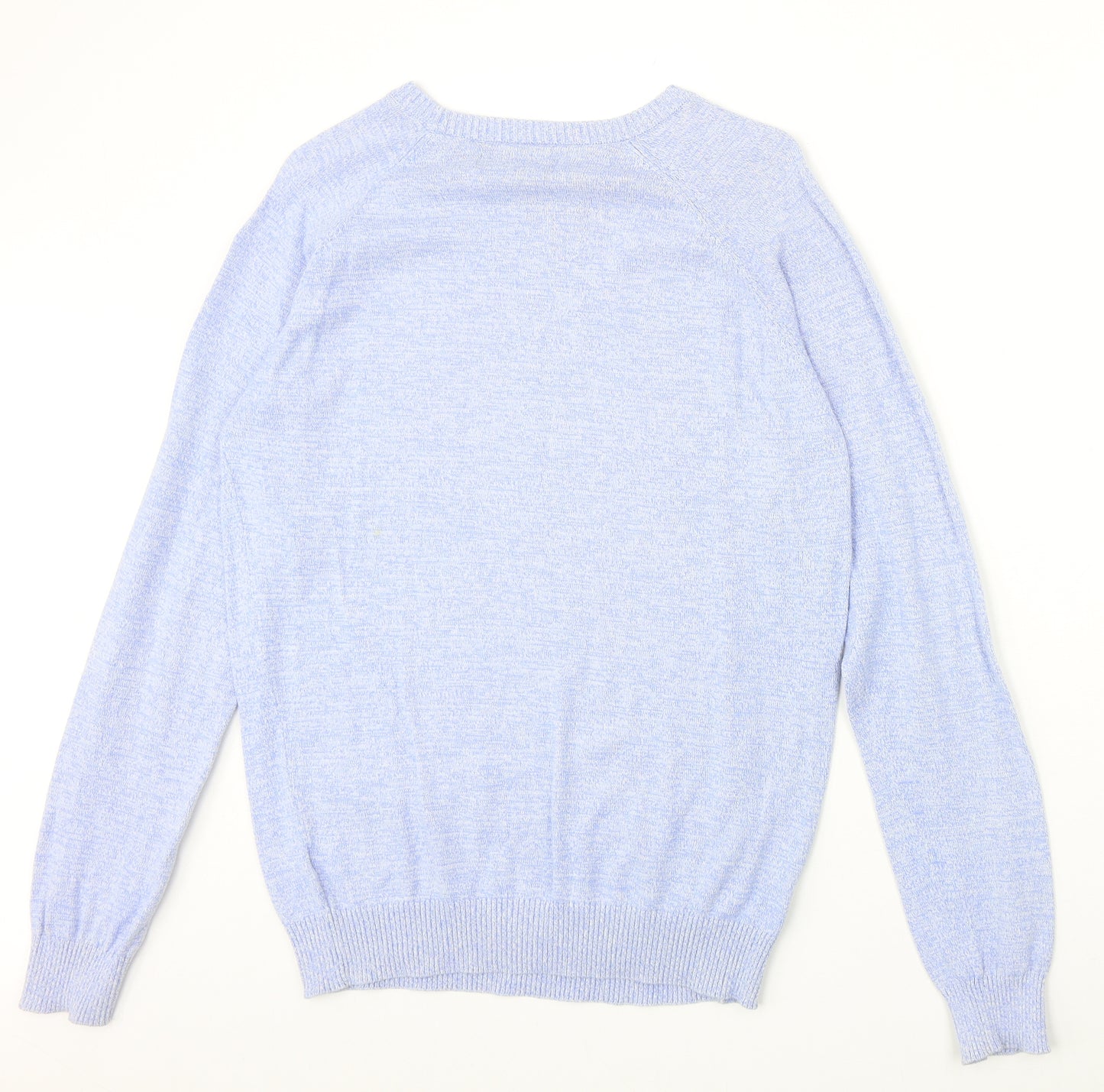 Primark Mens Blue Round Neck Cotton Pullover Jumper Size M Long Sleeve
