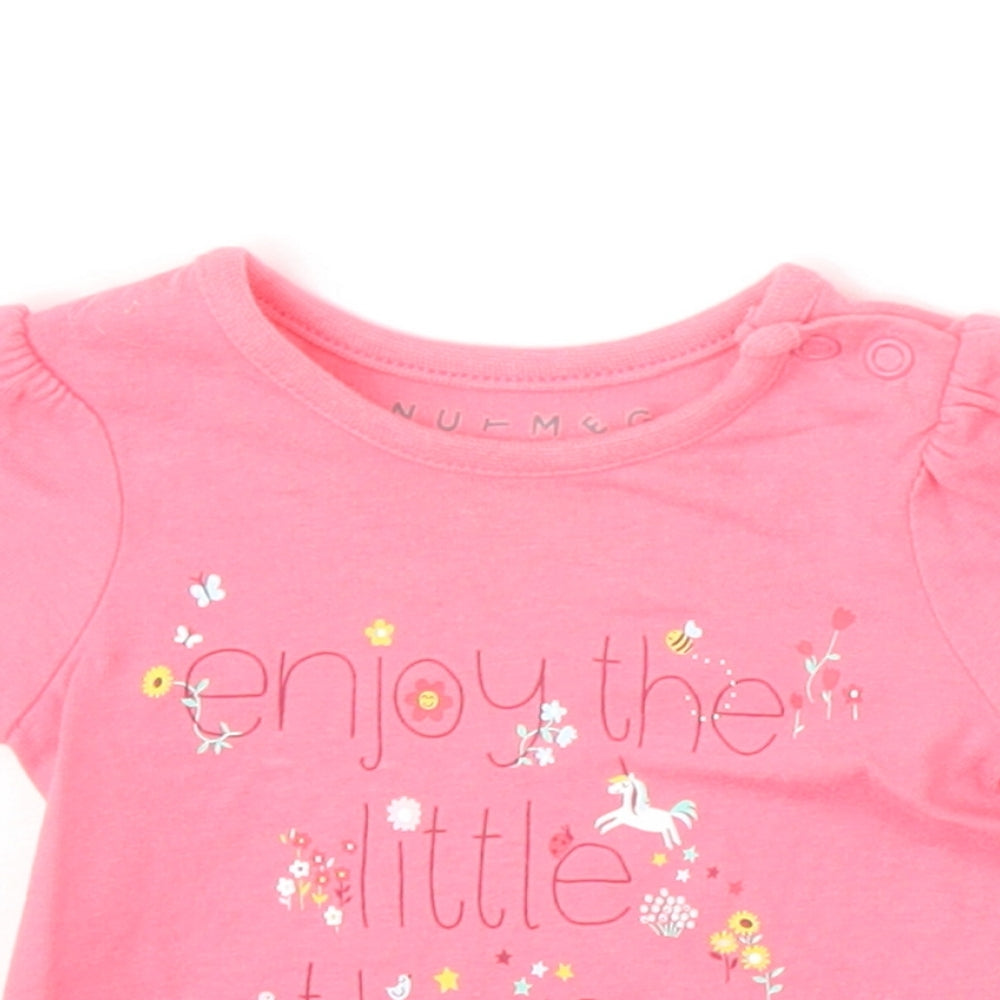 Nutmeg Girls Pink 100% Cotton Pullover T-Shirt Size Newborn Boat Neck Snap - Enjoy the Little Things