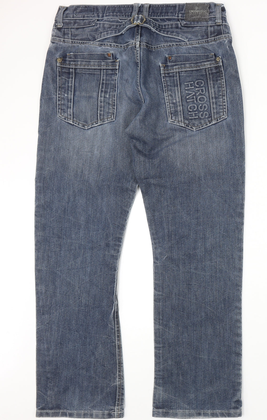 Crosshatch Mens Black Cotton Straight Jeans Size 34 in Regular Zip