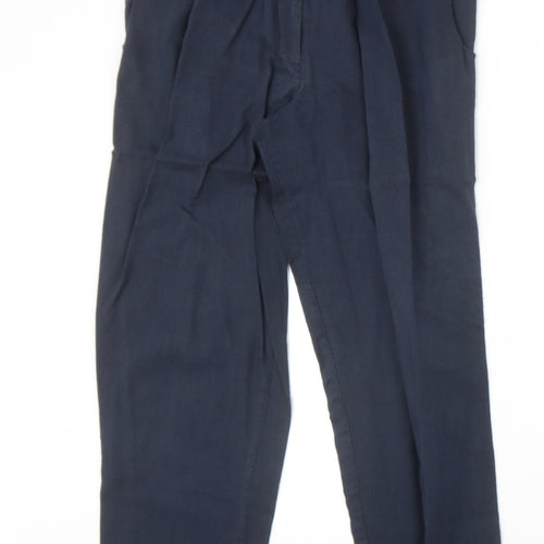 River Island Womens Blue Cotton Trousers Size 6 Regular Zip
