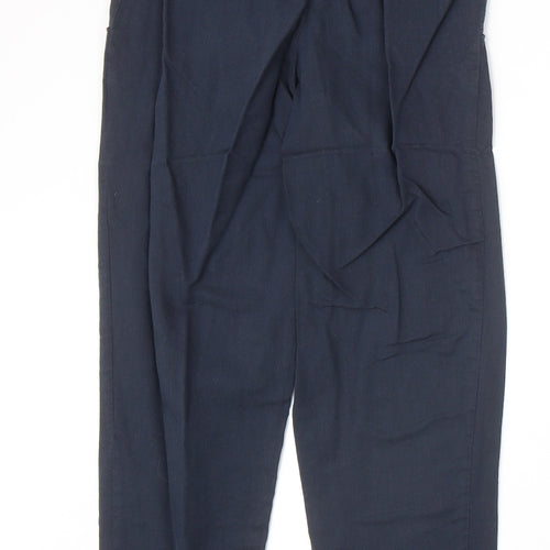 River Island Womens Blue Cotton Trousers Size 6 Regular Zip