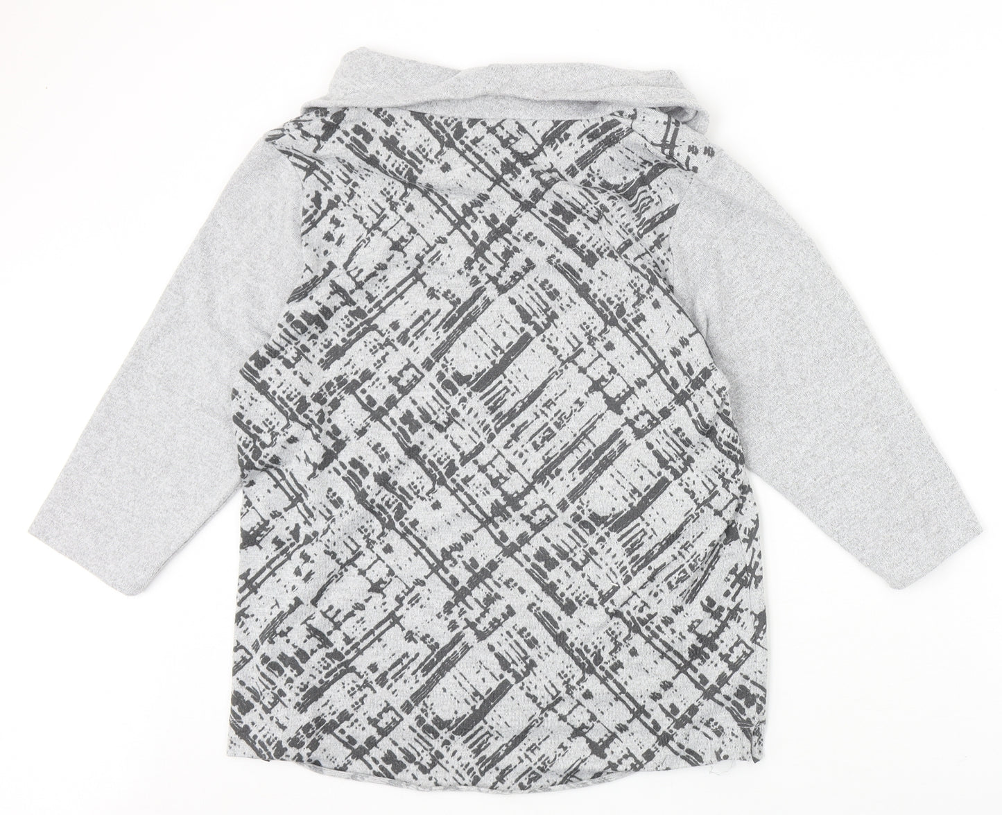 Tigi Womens Grey Roll Neck Geometric Polyester Pullover Jumper Size 14